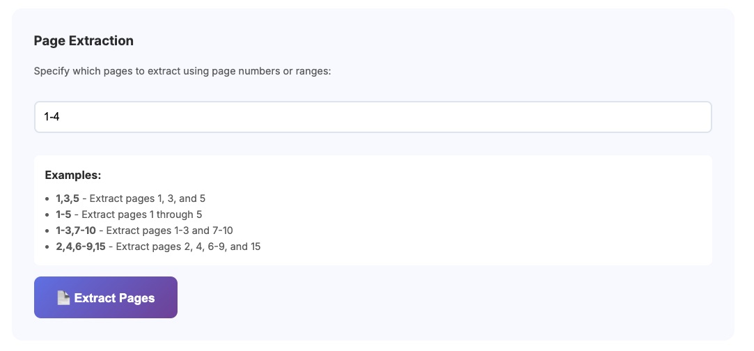 Select Pages to Extract from PDF