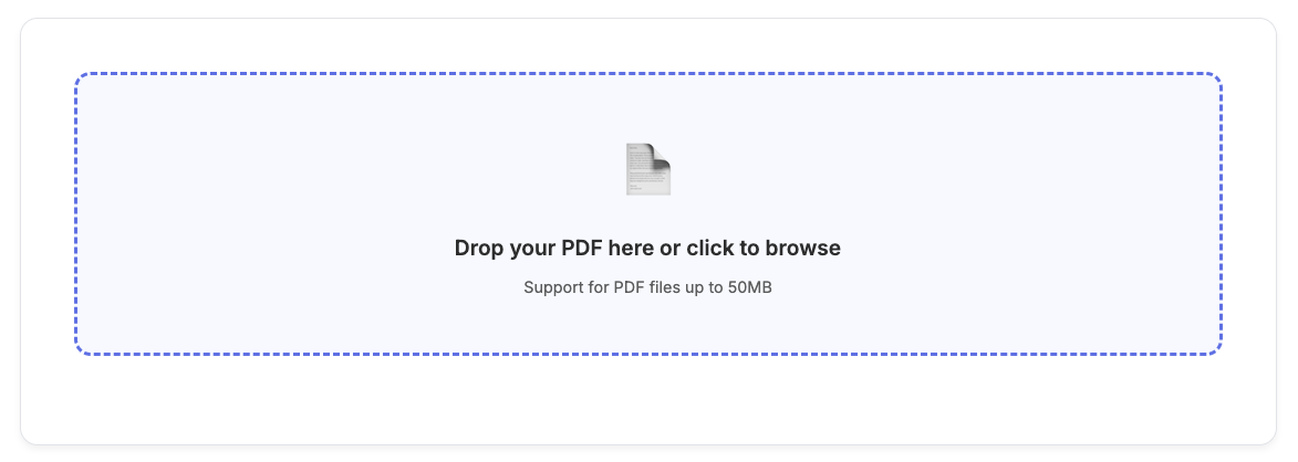 Upload PDF to Extract Pages